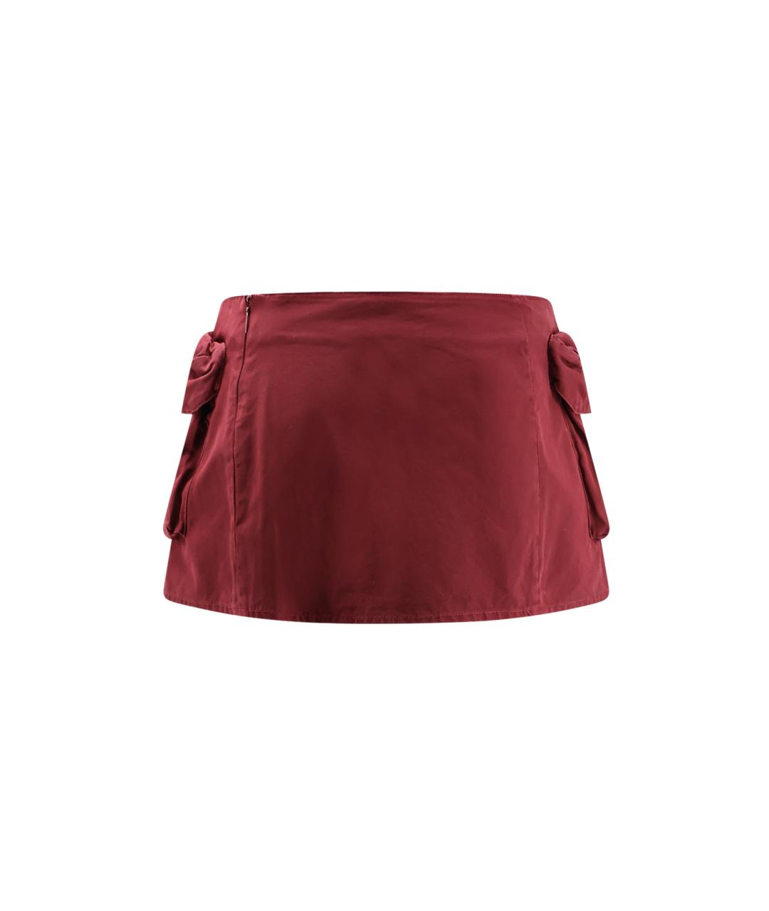 MIU MIU Красная хлопковая юбка мини, фото 2