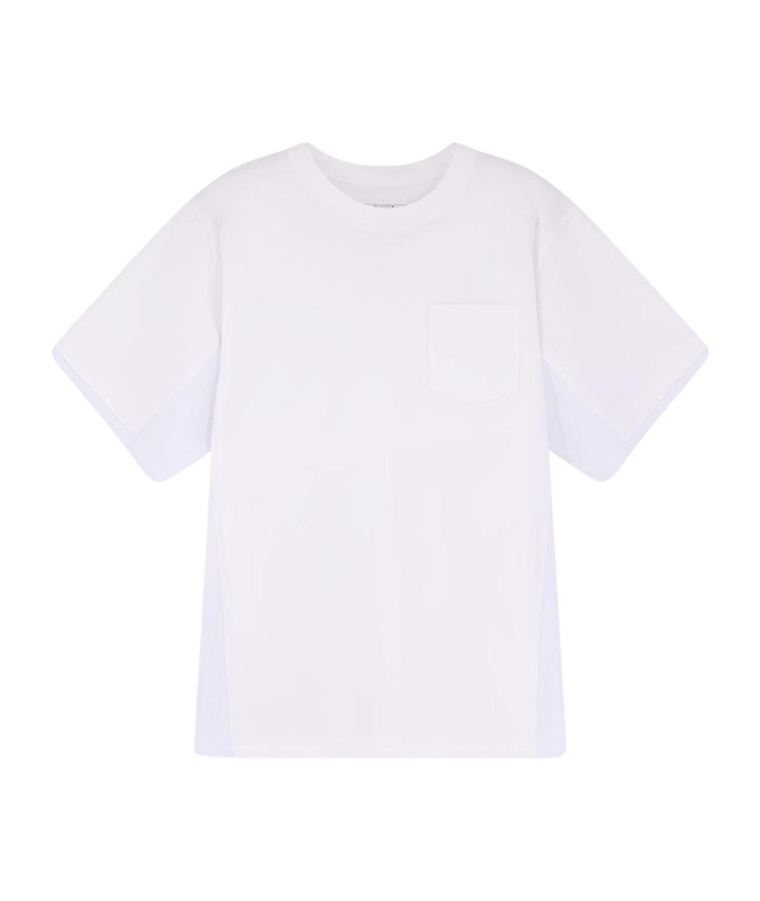 SACAI Белая хлопковая футболка, фото 1