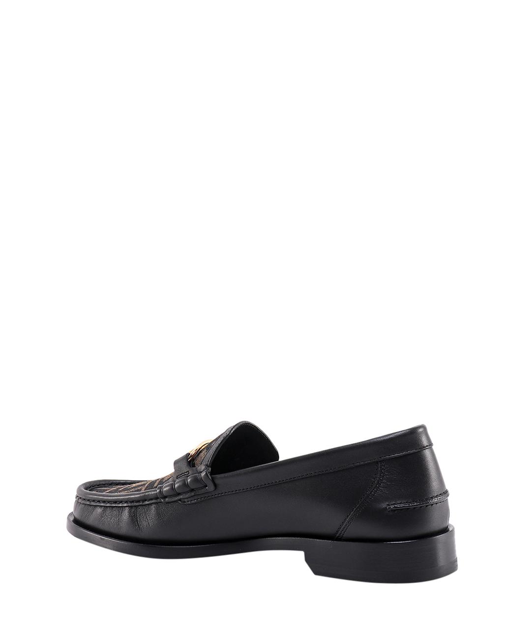 FENDI Черные кожаные лоферы, фото 4