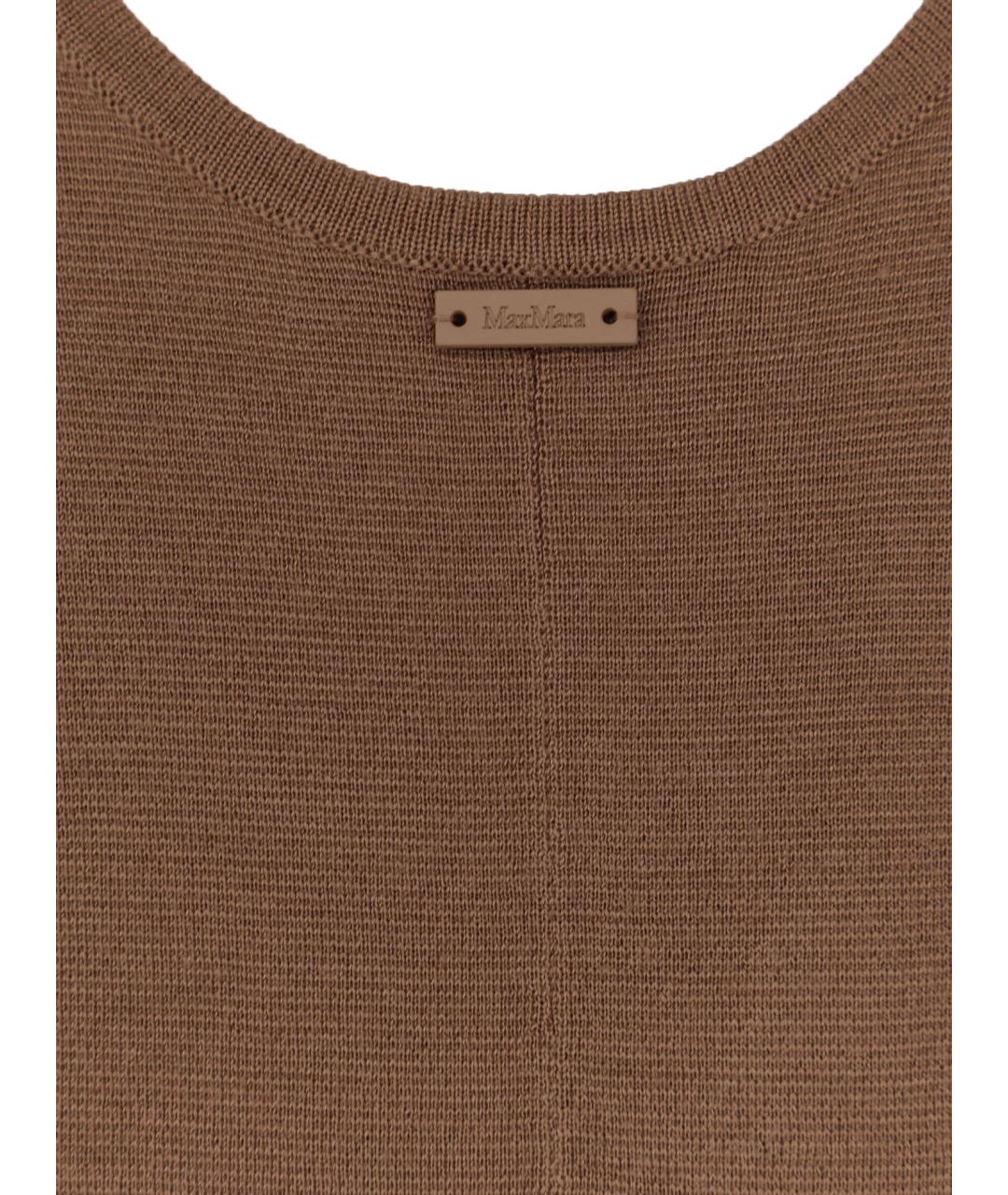 MAX MARA Коричневое шерстяное повседневное платье, фото 3