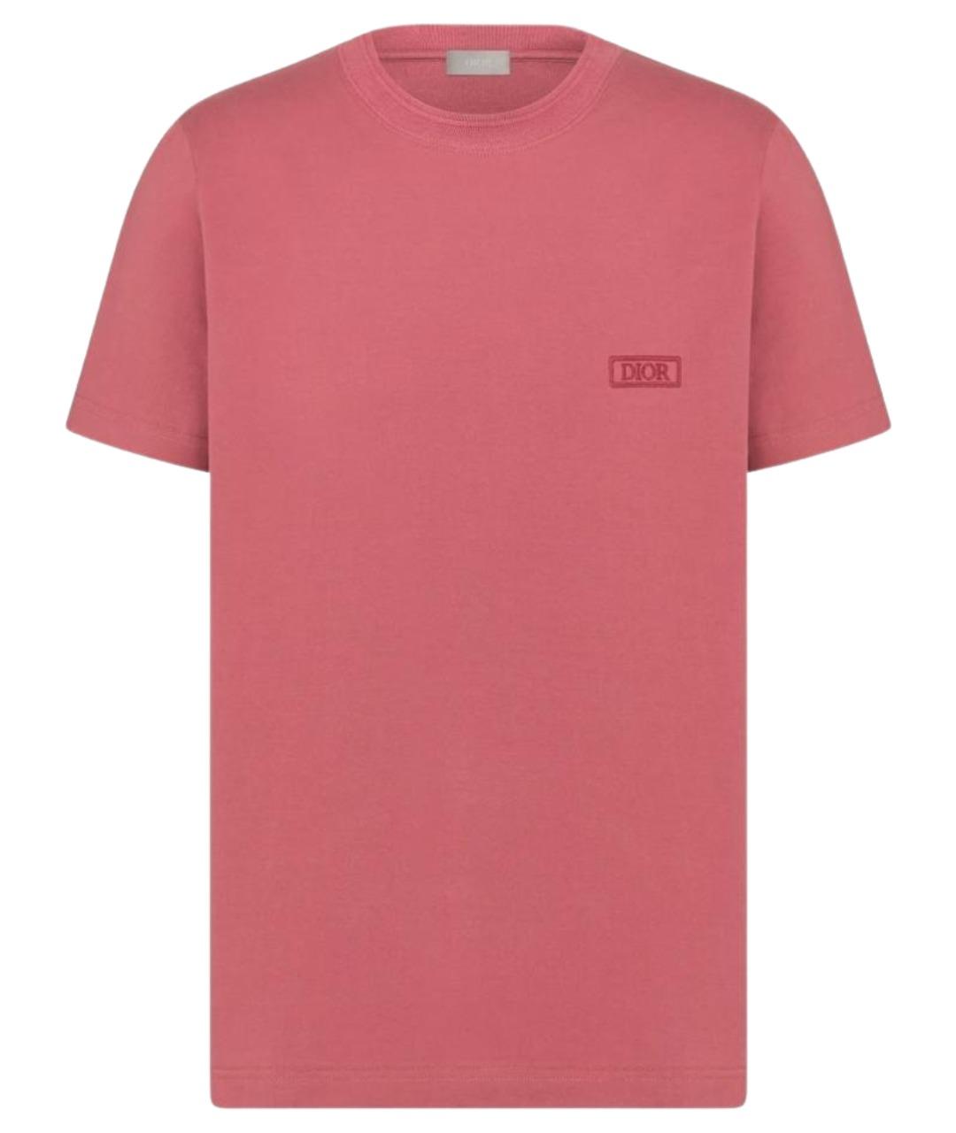 CHRISTIAN DIOR Коралловая хлопковая футболка, фото 1
