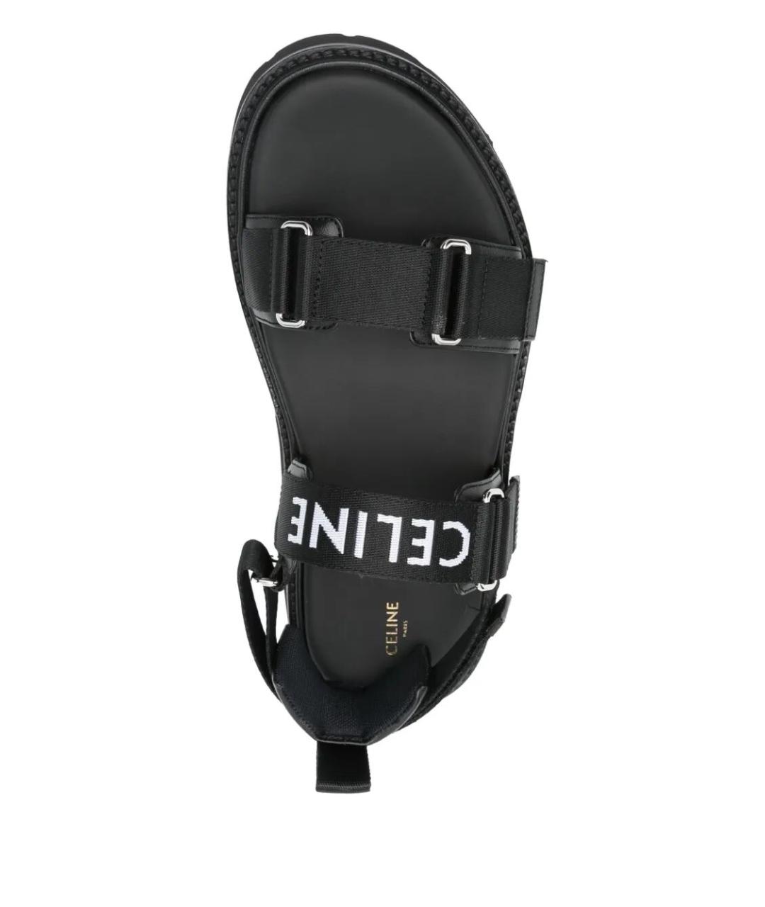 CELINE Черные текстильные сандалии, фото 6