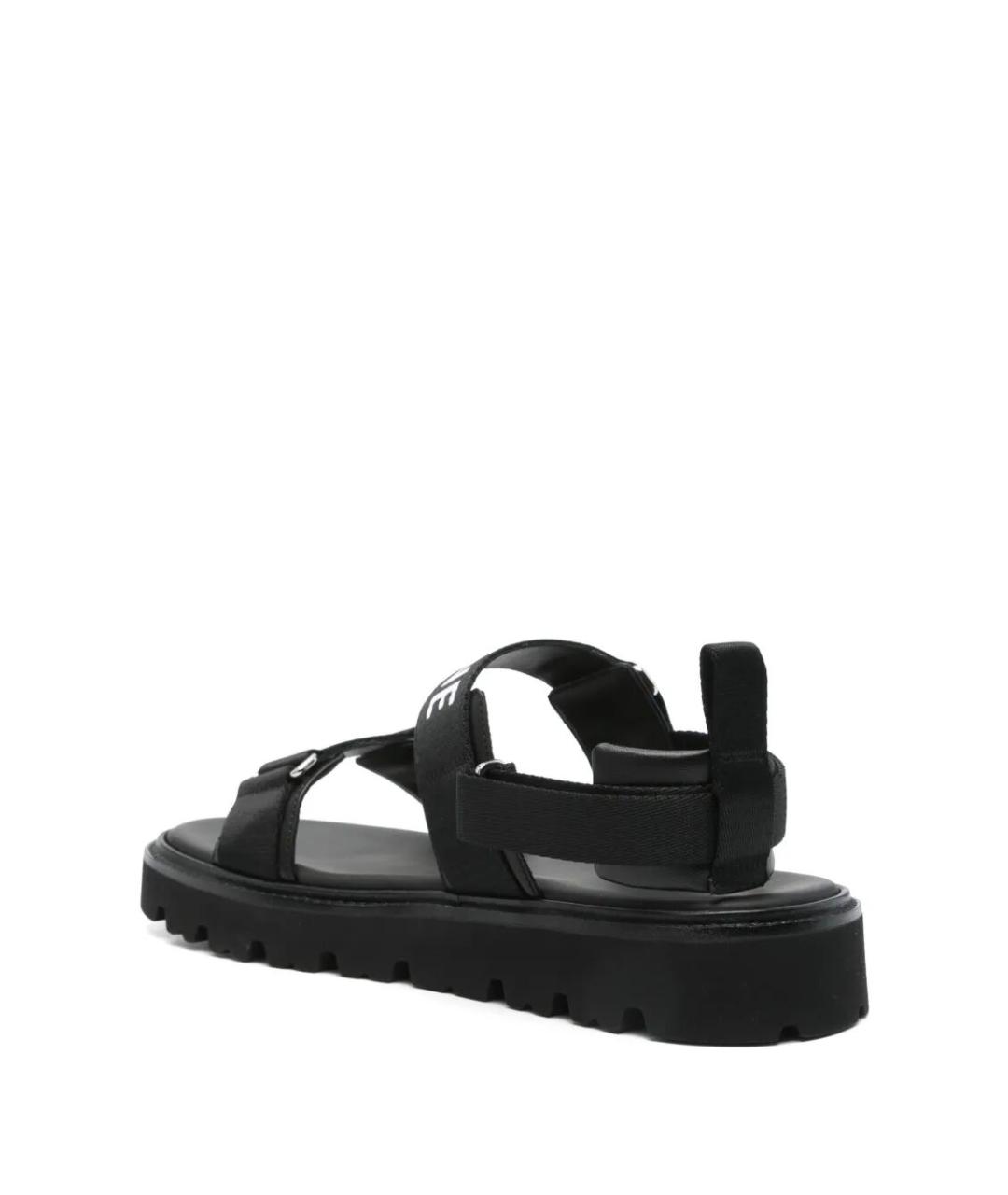 CELINE Черные текстильные сандалии, фото 5