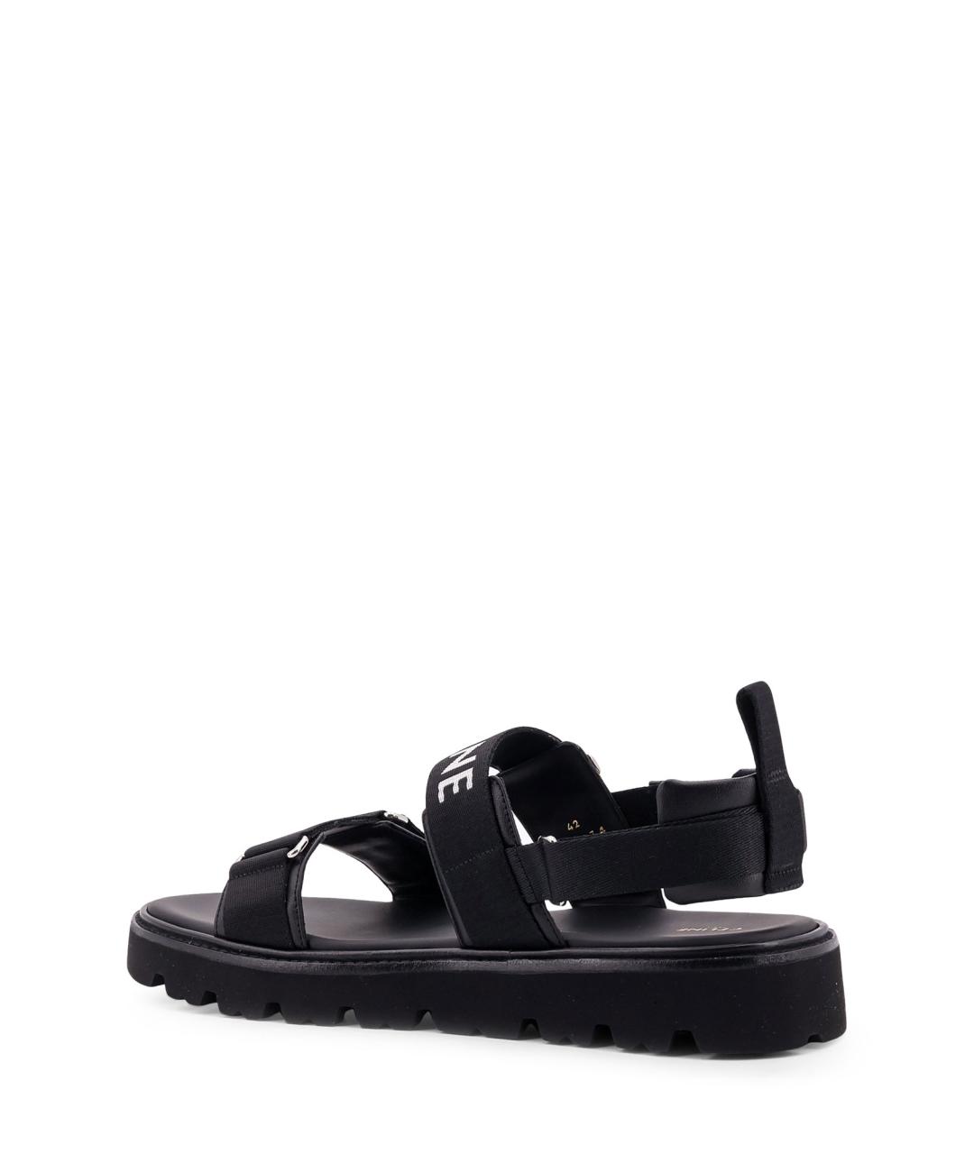 CELINE Черные текстильные сандалии, фото 3