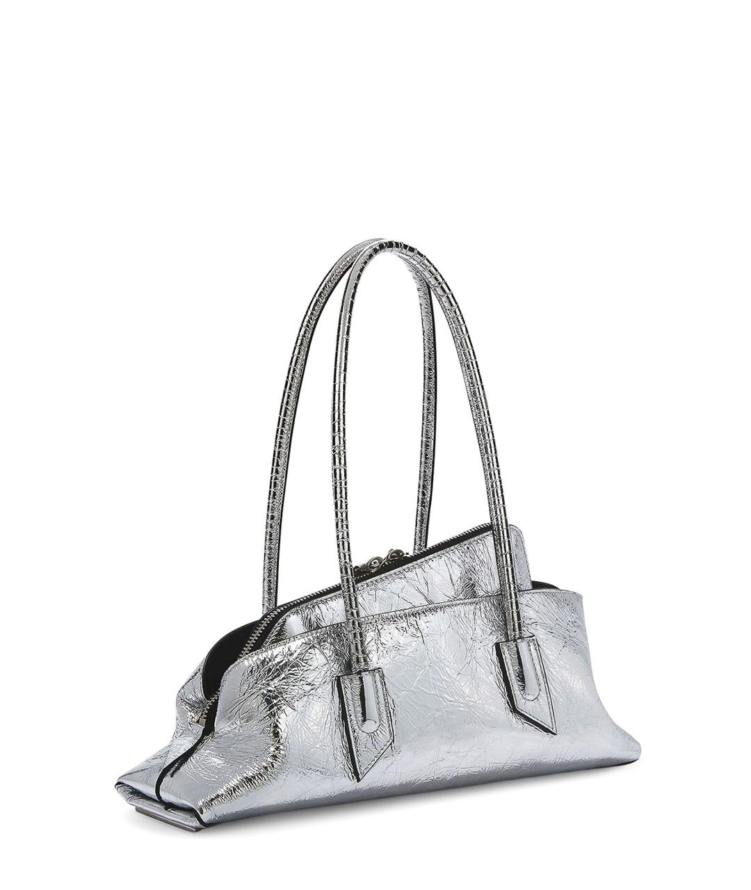 THE ATTICO Серебряная кожаная сумка тоут, фото 3