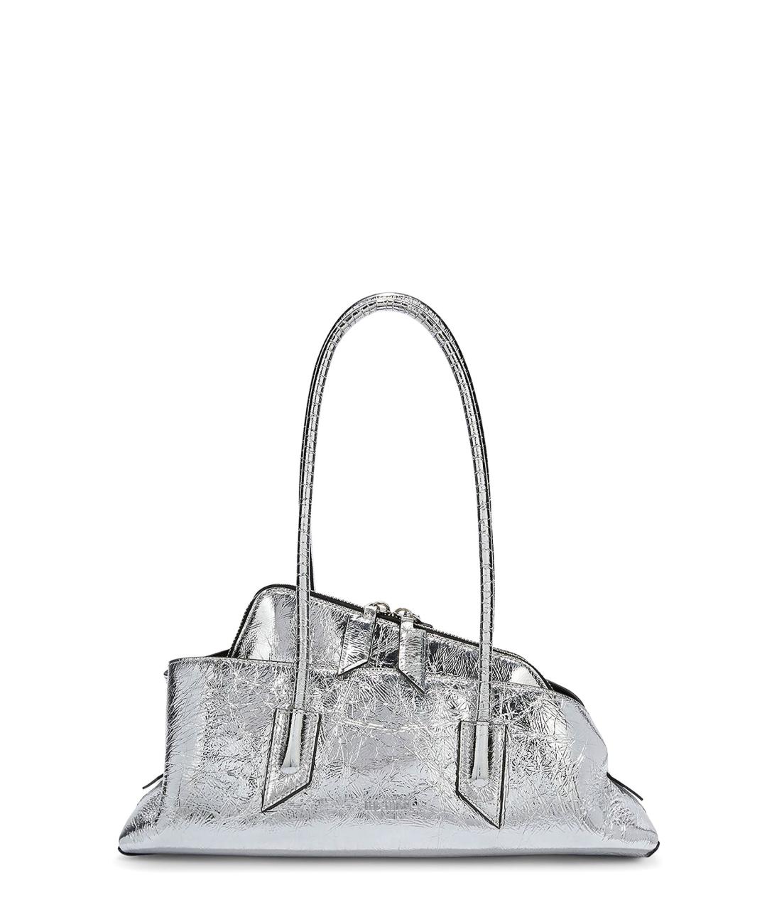 THE ATTICO Серебряная кожаная сумка тоут, фото 1