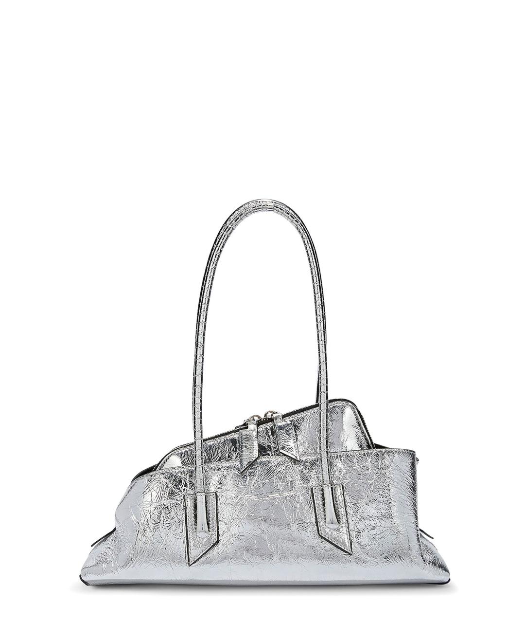 THE ATTICO Серебряная кожаная сумка тоут, фото 2