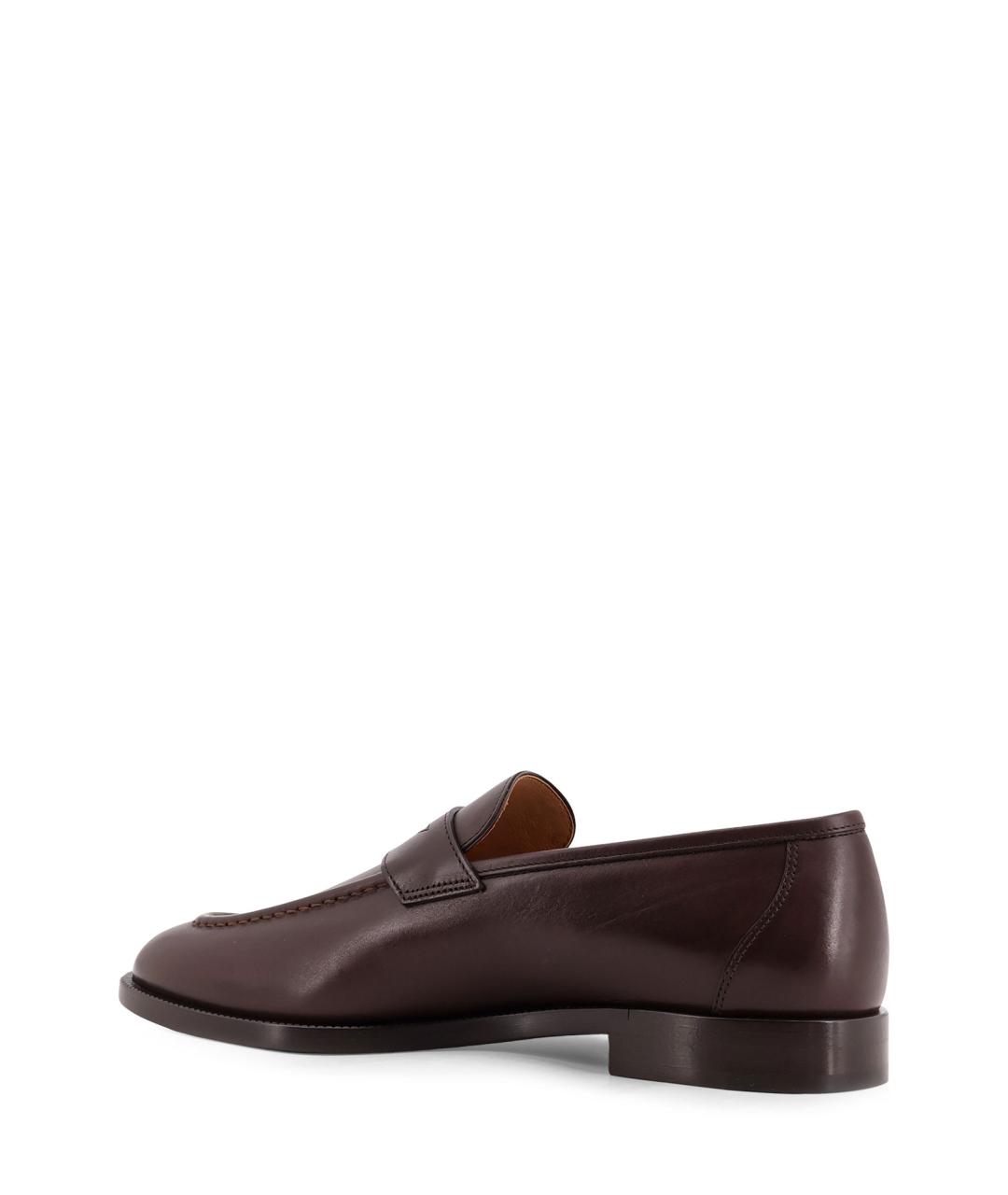 LORO PIANA Коричневые кожаные лоферы, фото 3