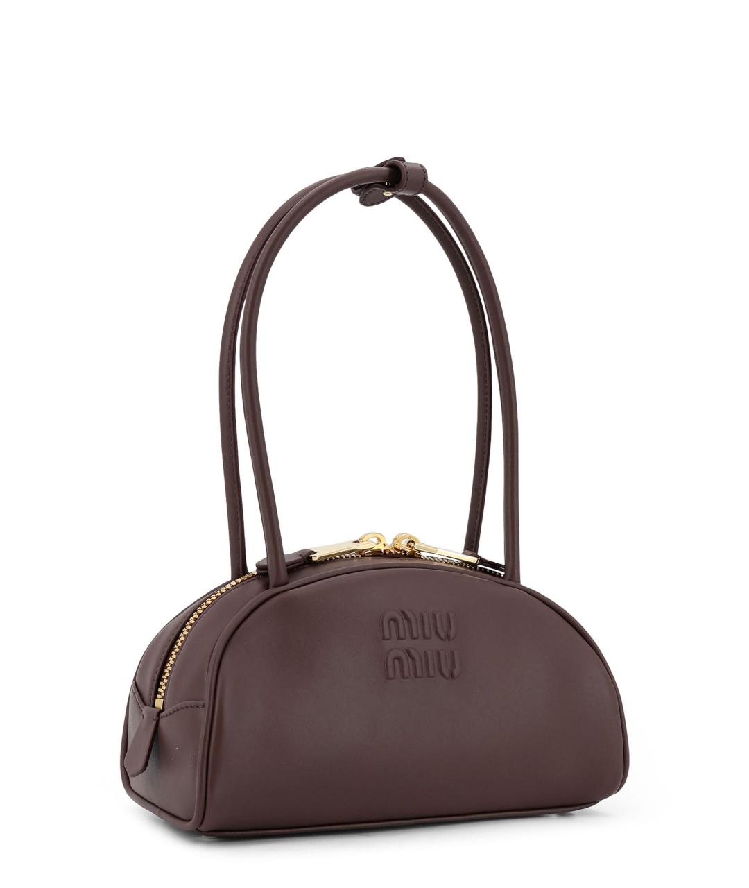MIU MIU Коричневая кожаная сумка через плечо, фото 3