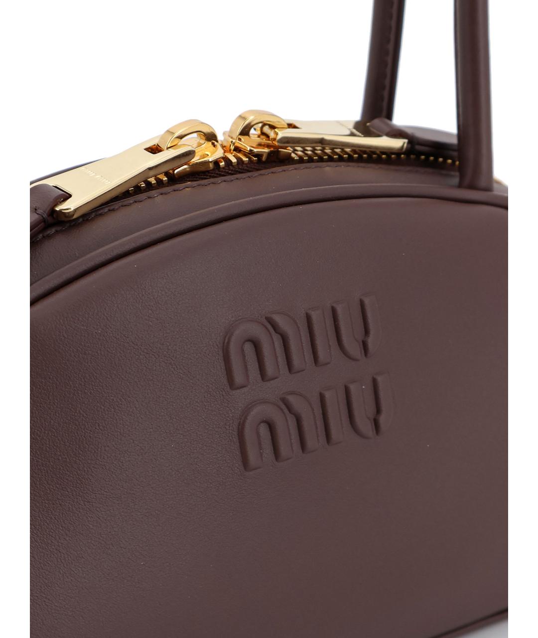 MIU MIU Коричневая кожаная сумка через плечо, фото 5