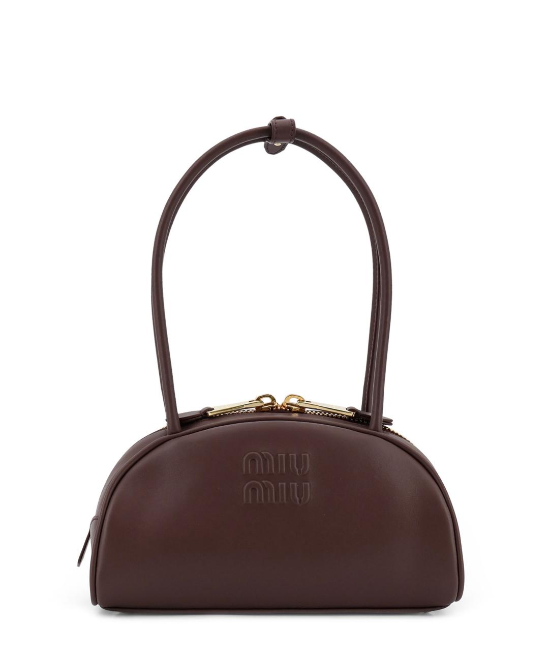 MIU MIU Коричневая кожаная сумка через плечо, фото 1