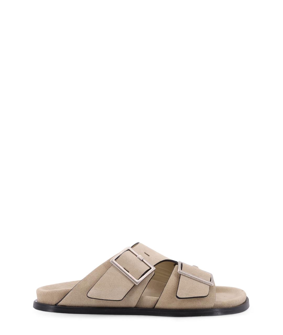 ALOHAS Бежевые замшевые сандалии, фото 1