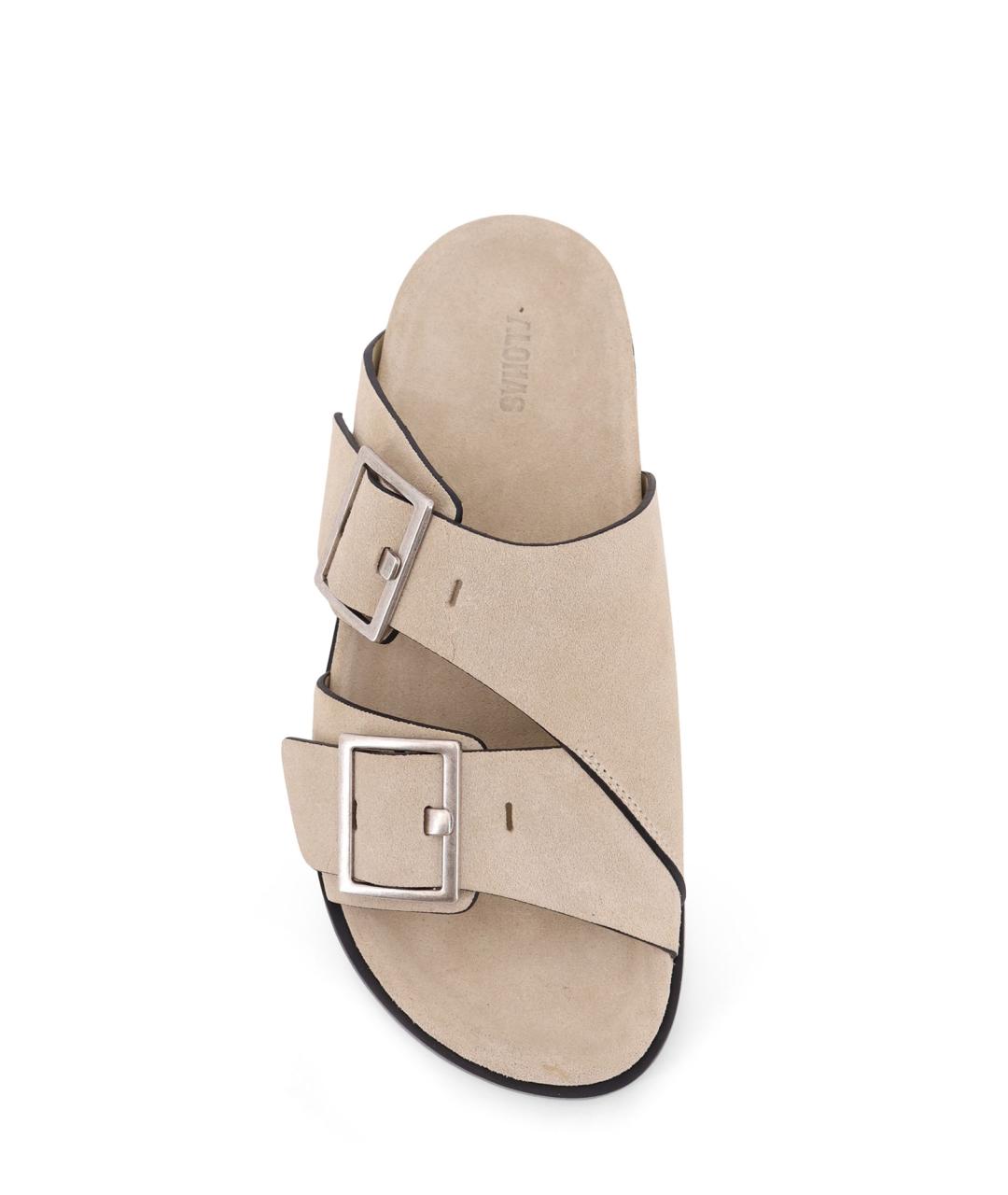 ALOHAS Бежевые замшевые сандалии, фото 4
