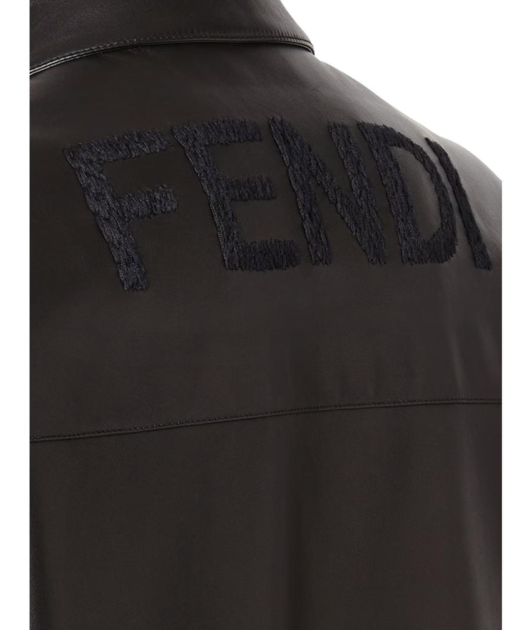 FENDI Коричневая кожаная куртка, фото 3