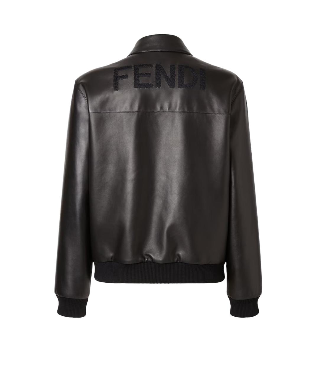 FENDI Коричневая кожаная куртка, фото 2