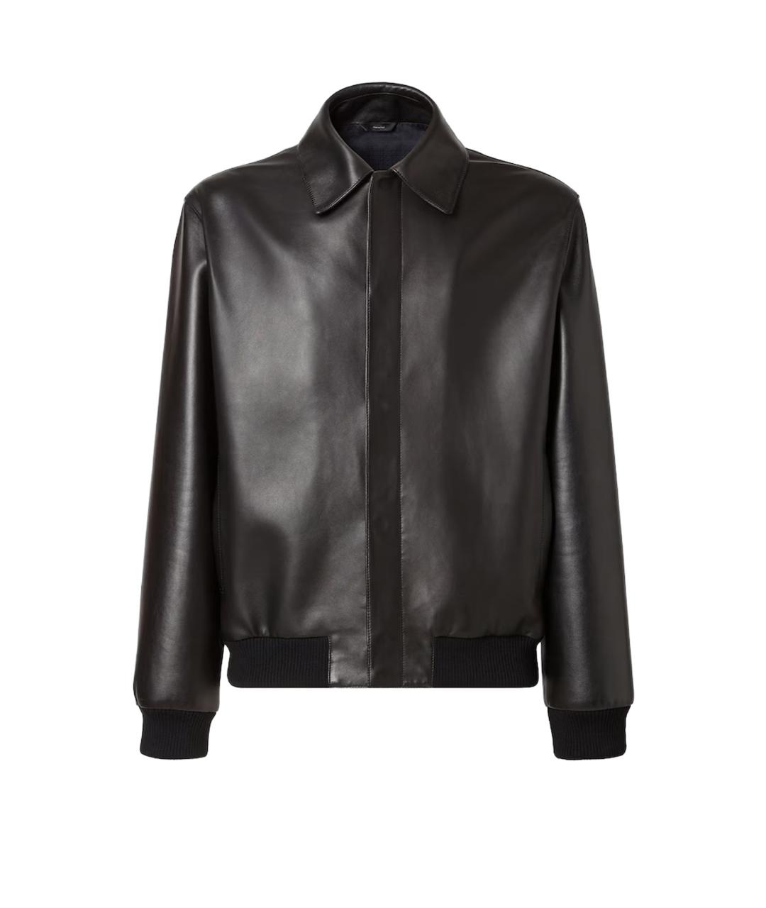 FENDI Коричневая кожаная куртка, фото 1