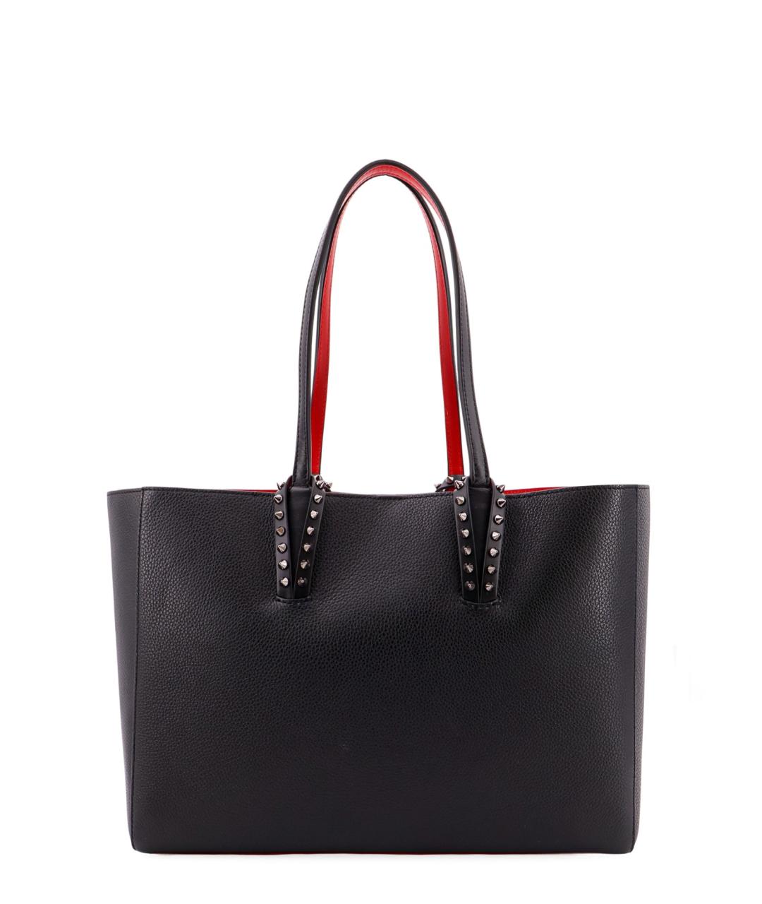 CHRISTIAN LOUBOUTIN Черная кожаная сумка тоут, фото 1