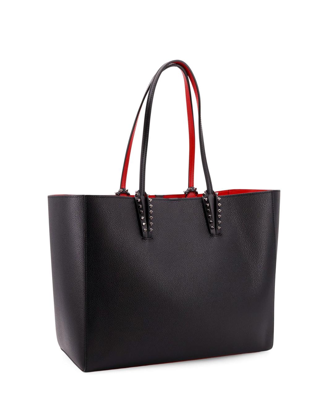 CHRISTIAN LOUBOUTIN Черная кожаная сумка тоут, фото 3