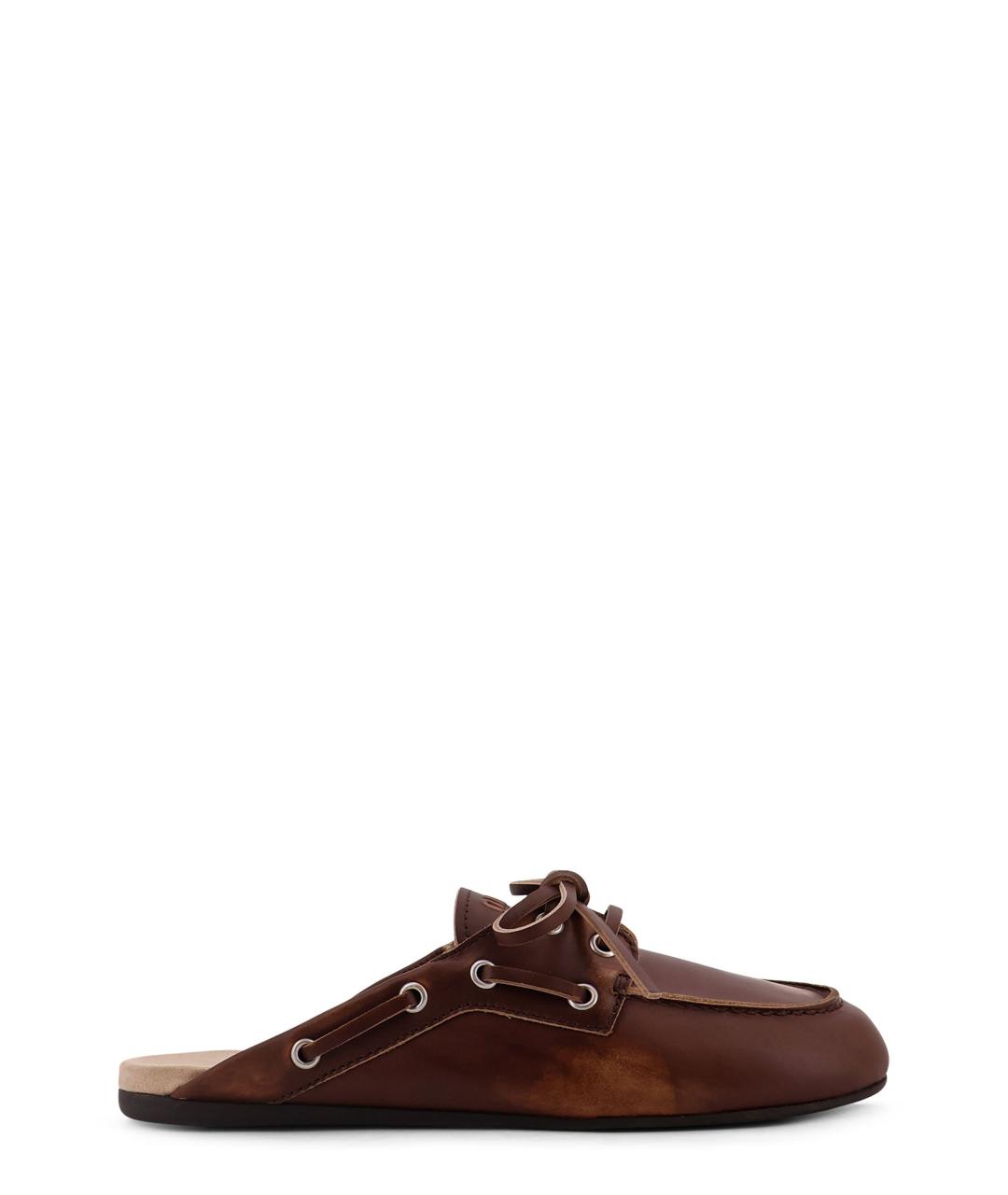 MIU MIU Коричневые кожаные мюли, фото 1