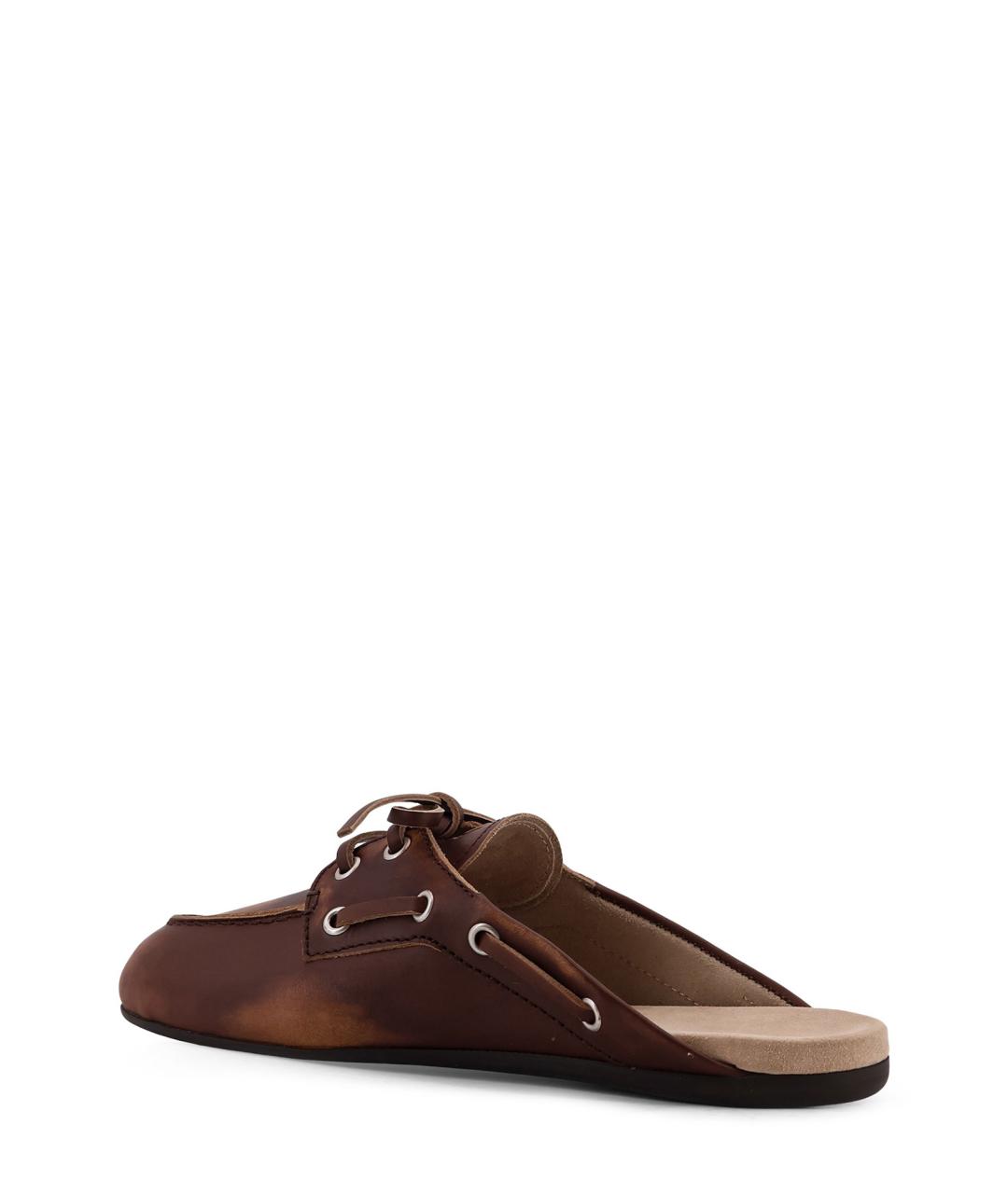 MIU MIU Коричневые кожаные мюли, фото 3
