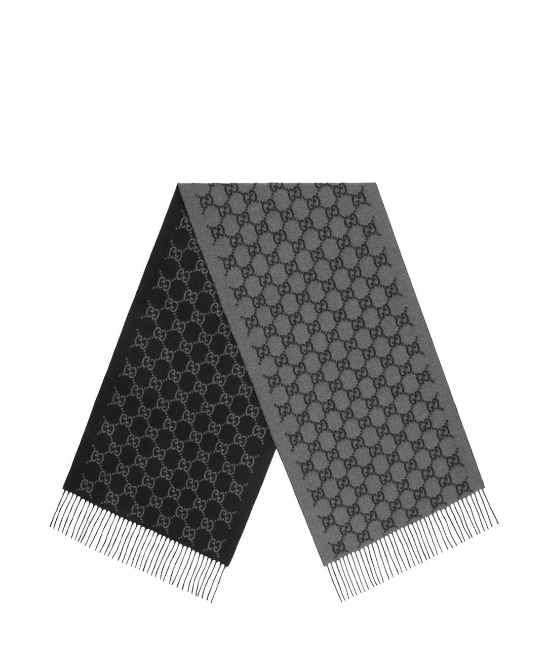 GUCCI Серый шерстяной шарф, фото 1