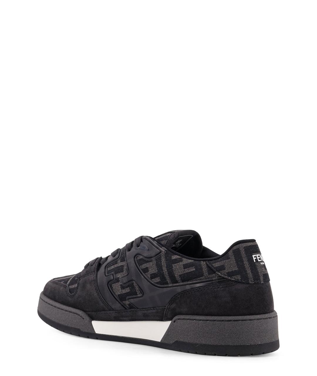 FENDI Черные замшевые низкие кроссовки / кеды, фото 3