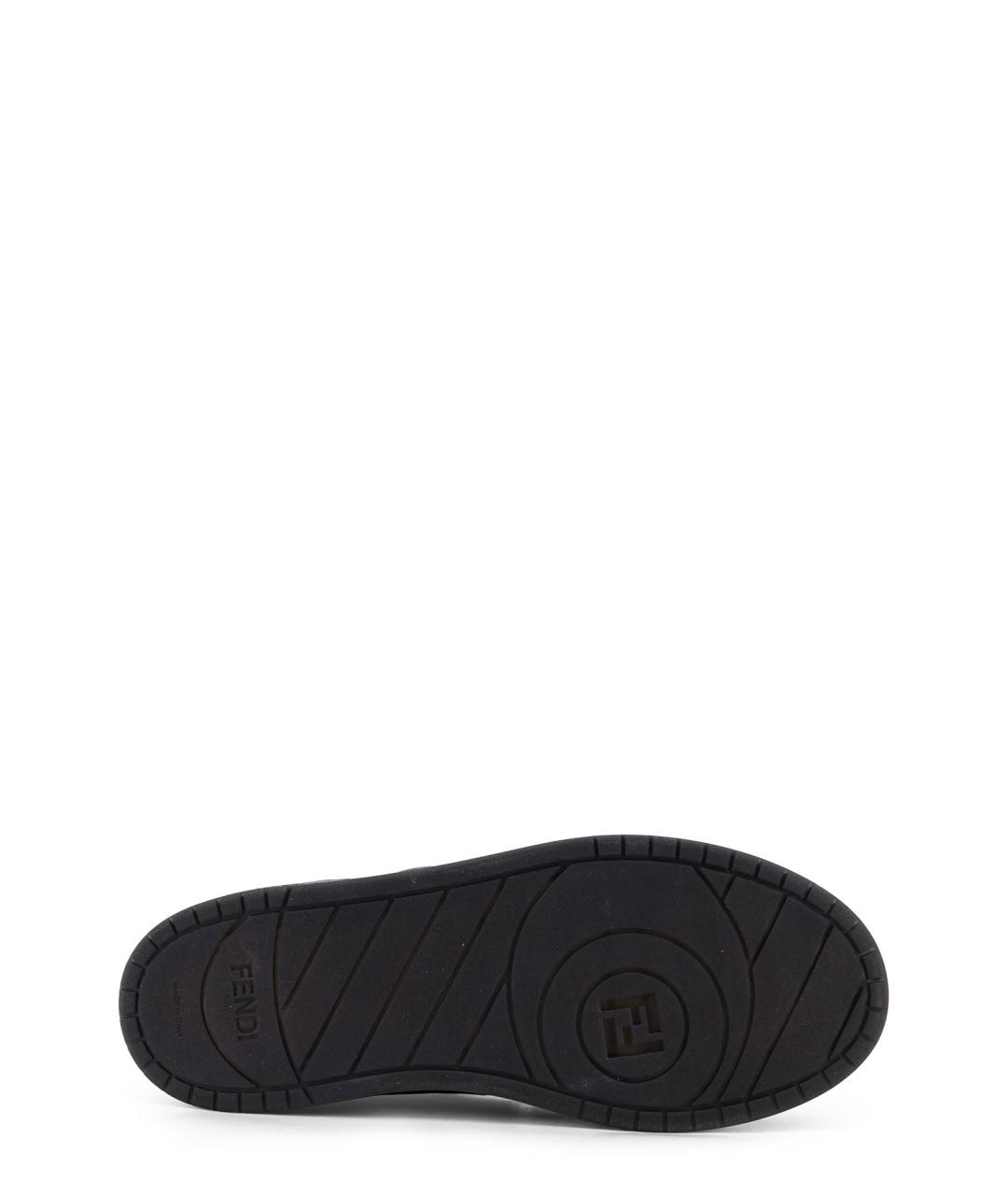 FENDI Черные замшевые низкие кроссовки / кеды, фото 4