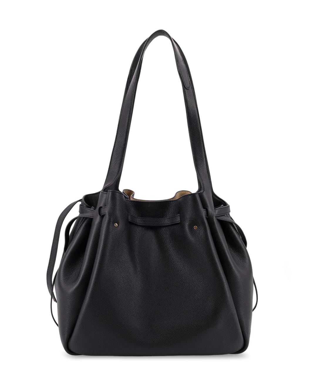 TORY BURCH Черная кожаная сумка тоут, фото 2