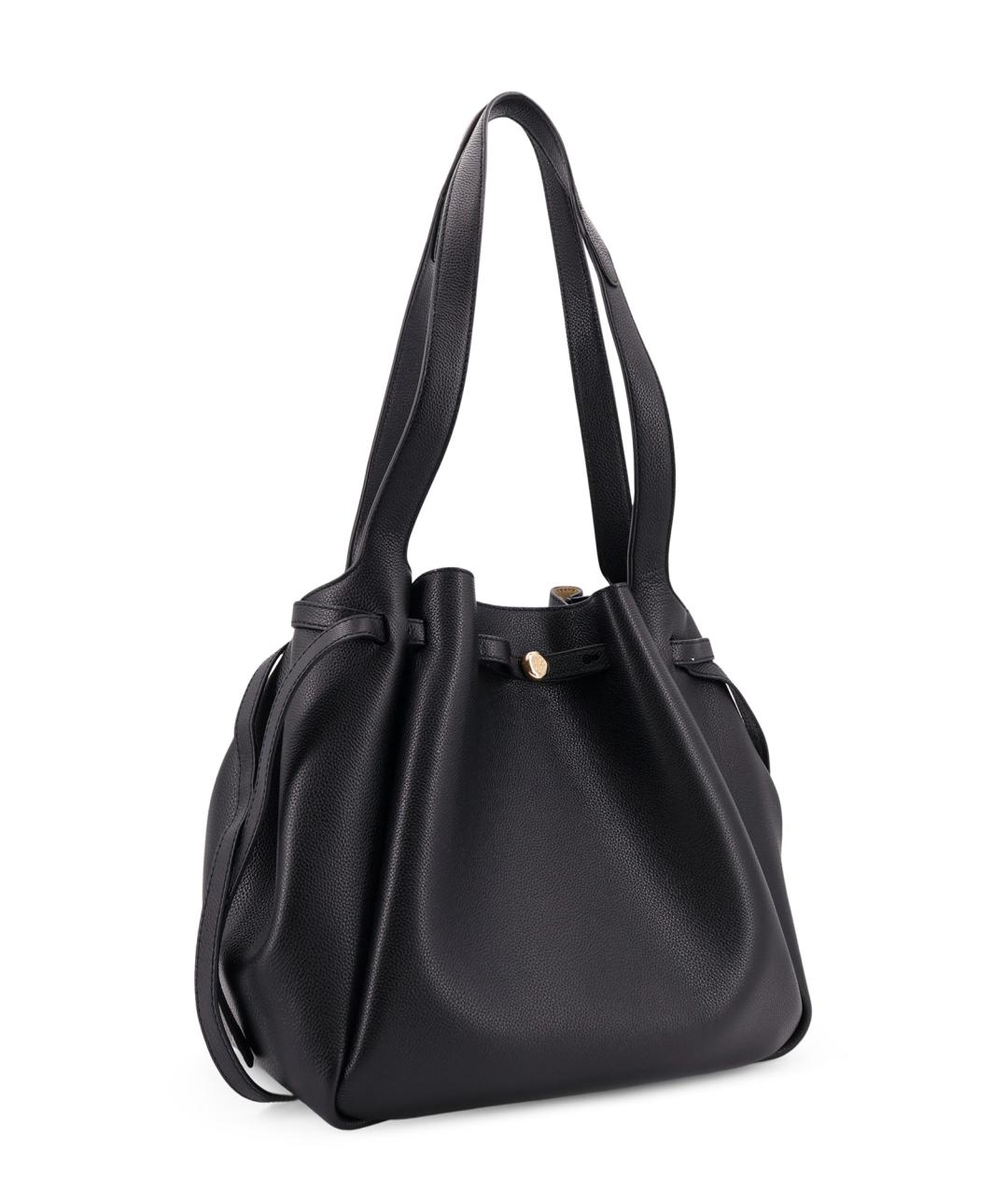 TORY BURCH Черная кожаная сумка тоут, фото 3