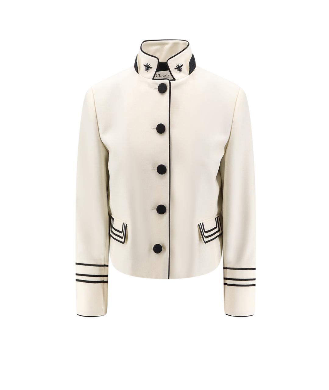 CHRISTIAN DIOR Бежевый шерстяной жакет/пиджак, фото 1