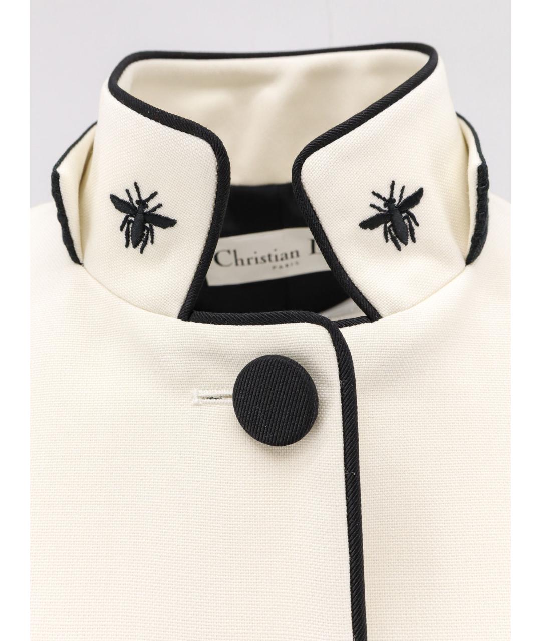 CHRISTIAN DIOR Бежевый шерстяной жакет/пиджак, фото 3