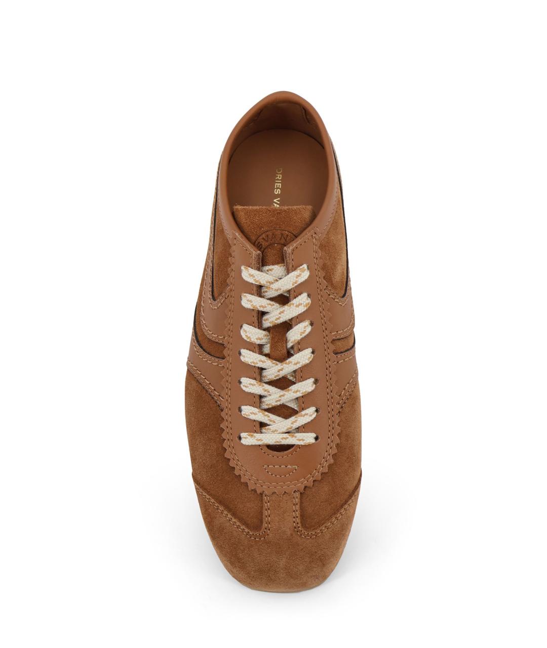 DRIES VAN NOTEN Коричневые замшевые кроссовки, фото 5