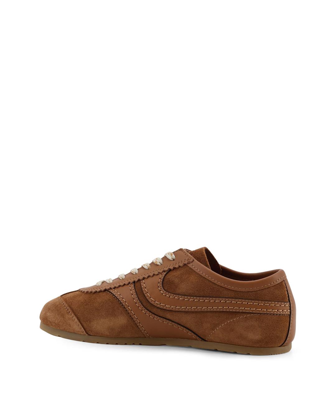 DRIES VAN NOTEN Коричневые замшевые кроссовки, фото 3