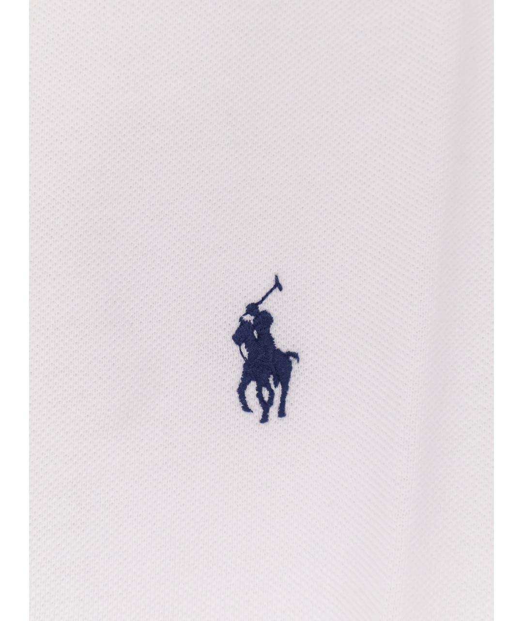 POLO RALPH LAUREN Белое хлопковое поло с коротким рукавом, фото 3