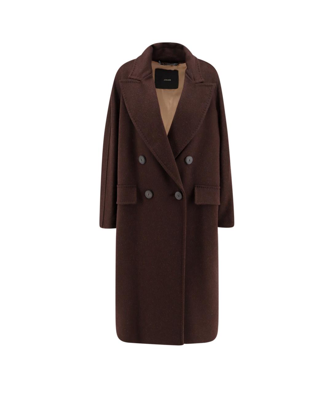 MAX MARA Коричневое кашемировое пальто, фото 1