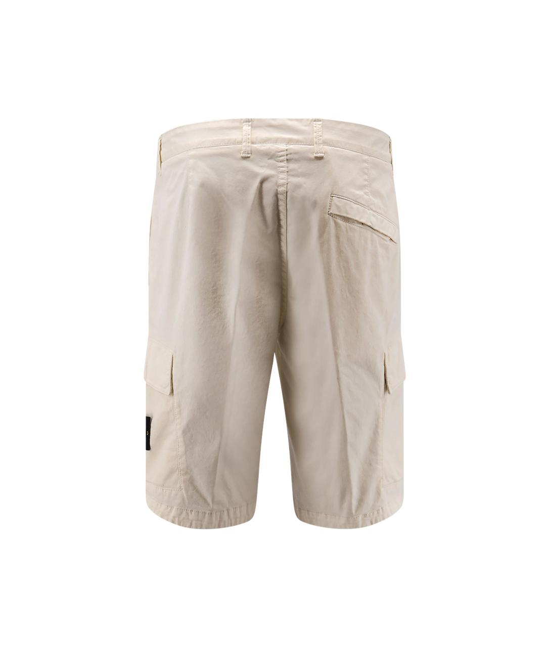 STONE ISLAND Бежевые хлопко-эластановые шорты, фото 2