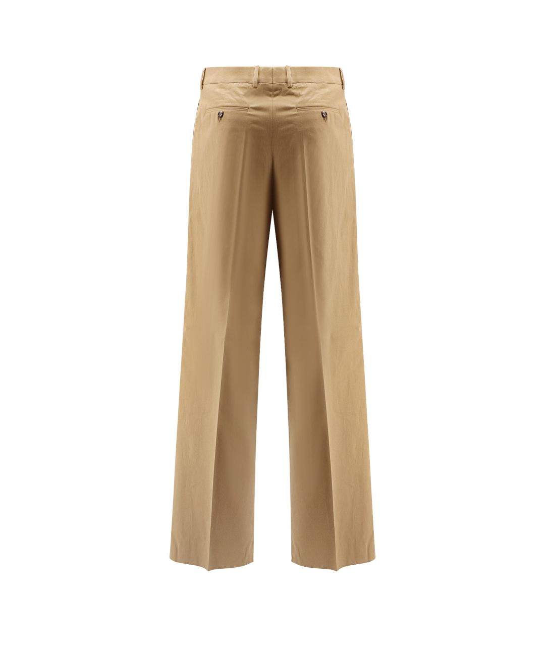 CELINE Бежевые хлопковые повседневные брюки, фото 2