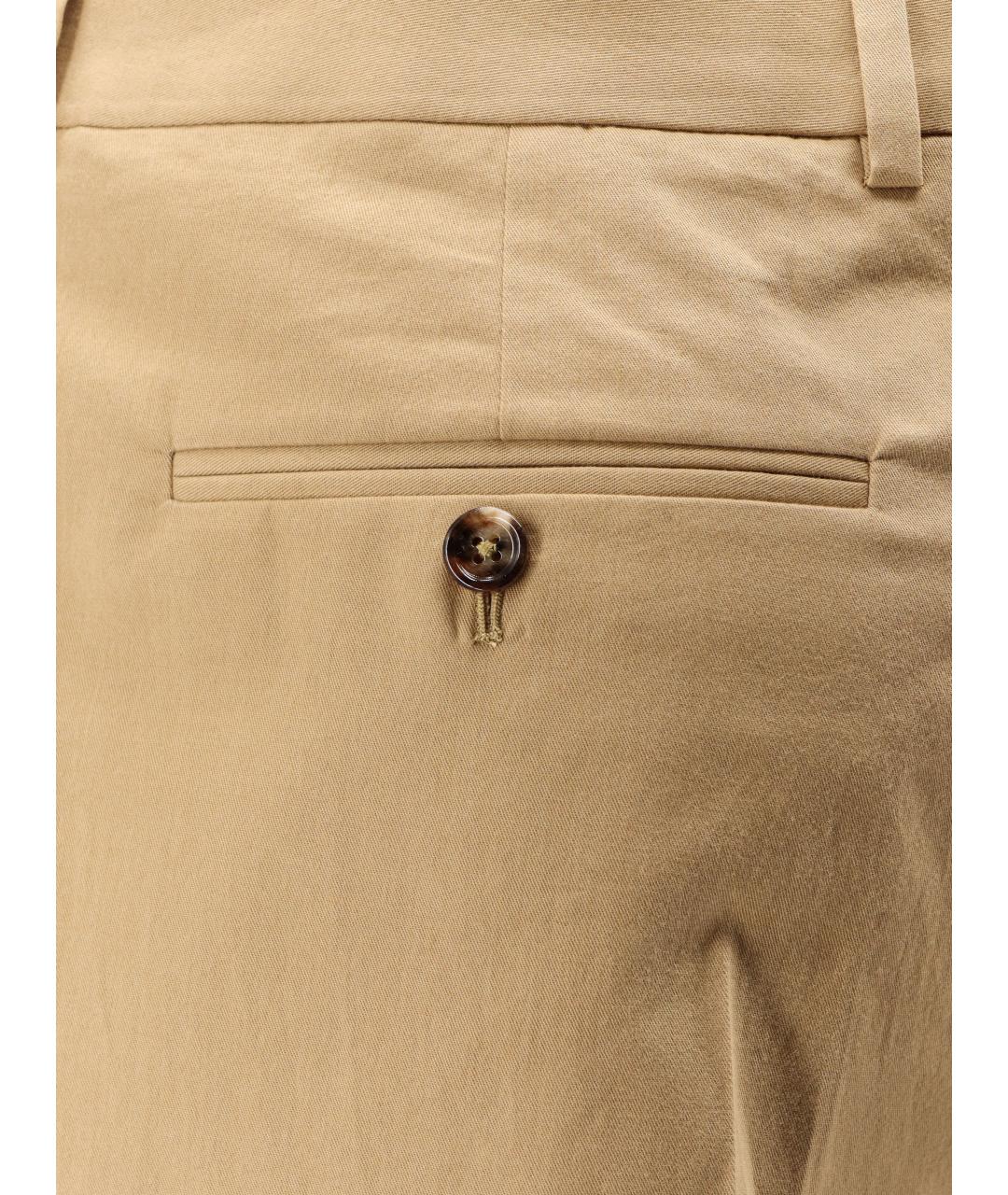 CELINE Бежевые хлопковые повседневные брюки, фото 3
