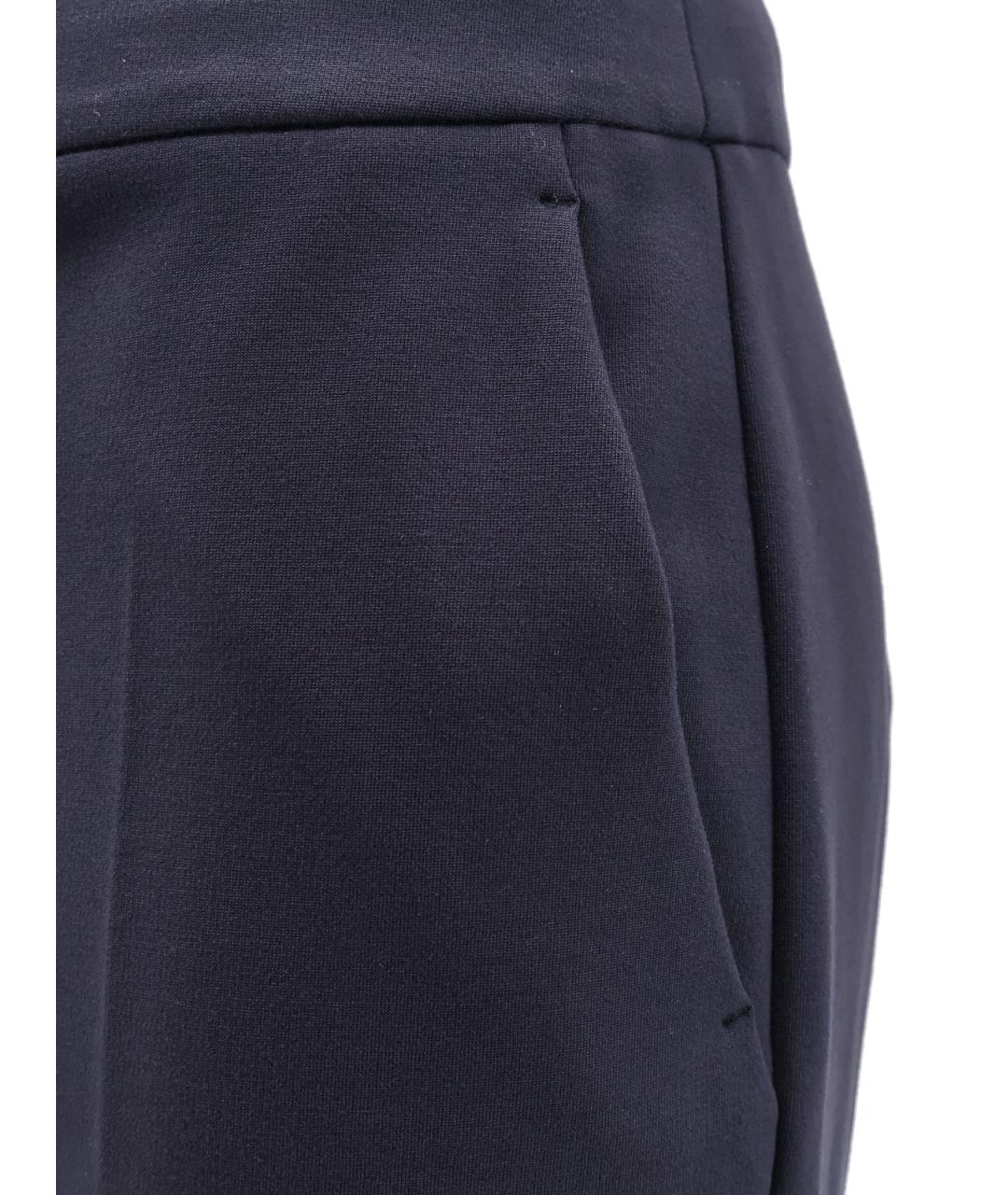 MAX MARA Темно-синие вискозные прямые брюки, фото 3