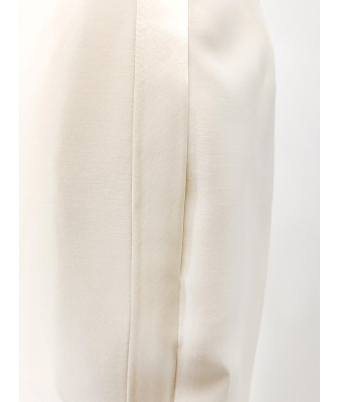 CHRISTIAN DIOR Белые шерстяные прямые брюки, фото 3