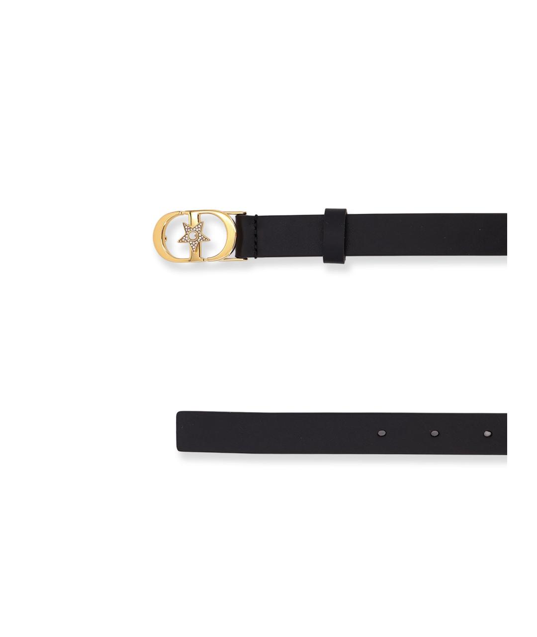 CHRISTIAN DIOR Черный кожаный ремень, фото 2