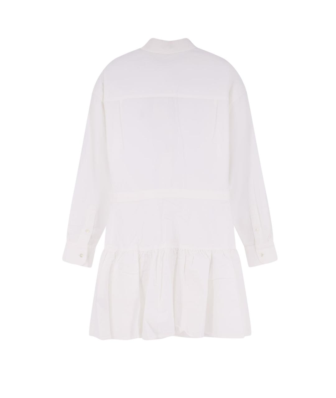 POLO RALPH LAUREN Белое хлопковое повседневное платье, фото 2