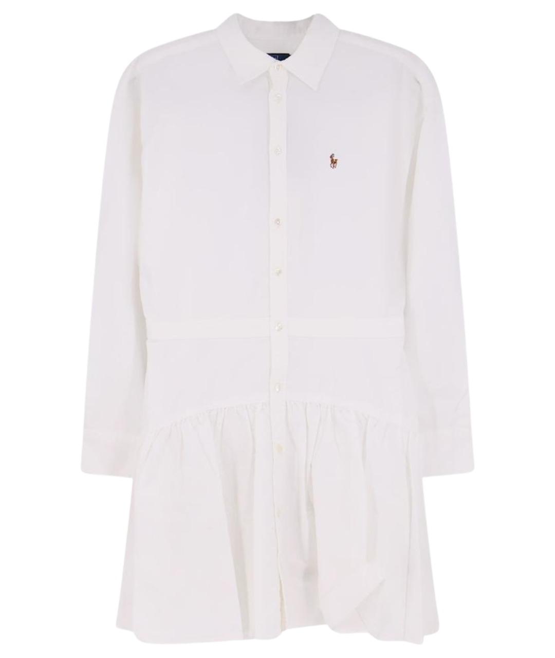 POLO RALPH LAUREN Белое хлопковое повседневное платье, фото 1