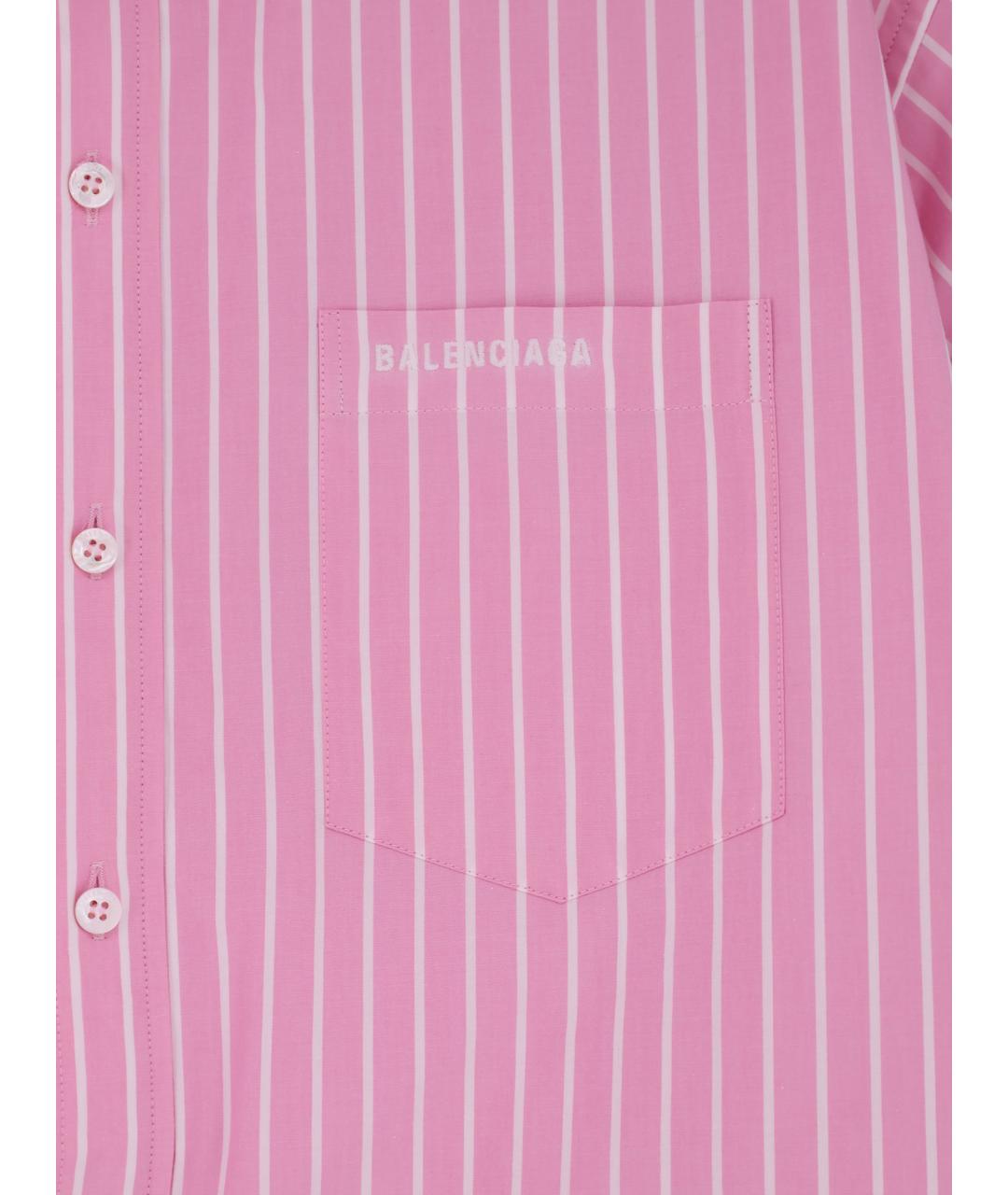 BALENCIAGA Розовая хлопковая рубашка, фото 3