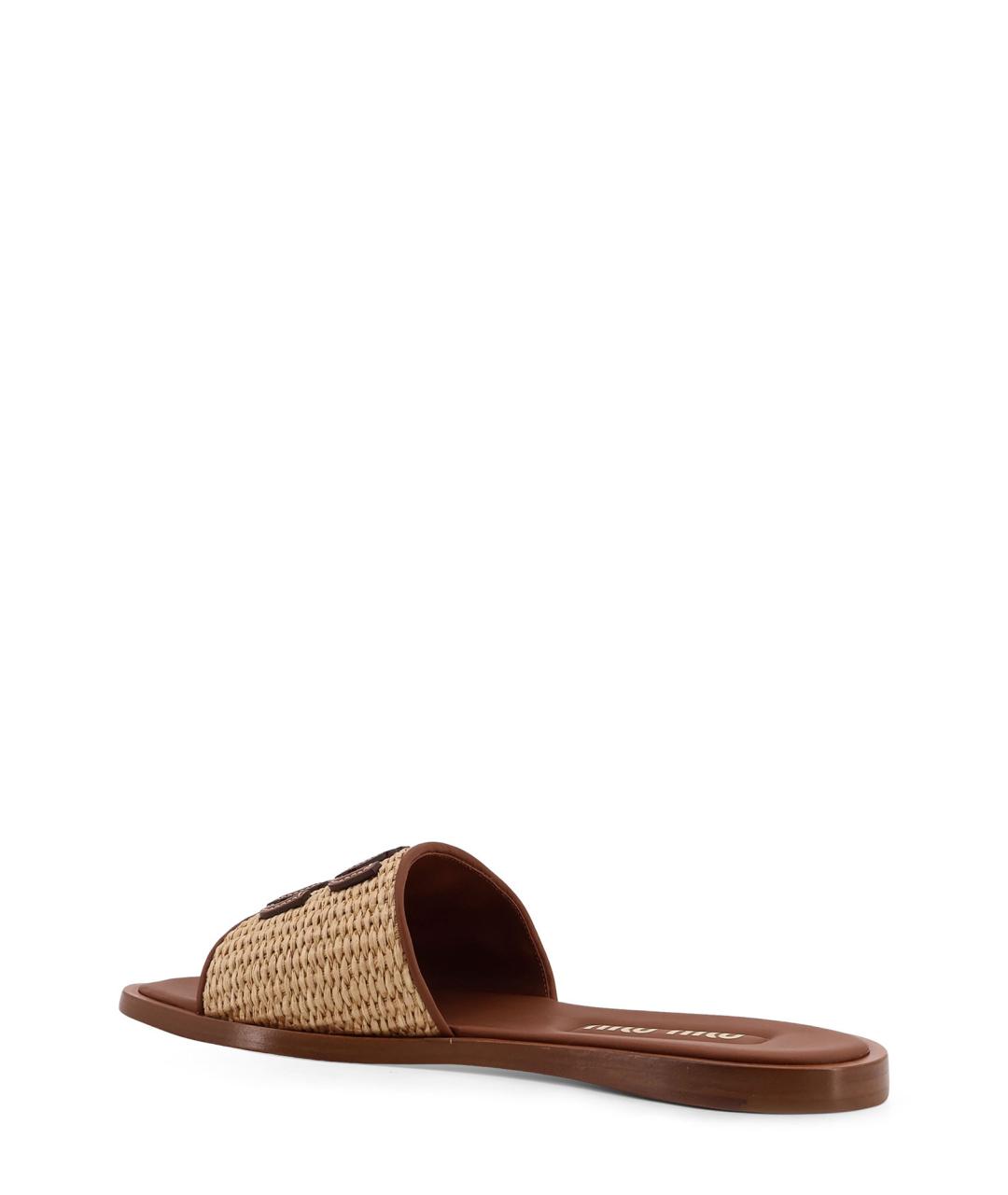 MIU MIU Коричневые шлепанцы, фото 3