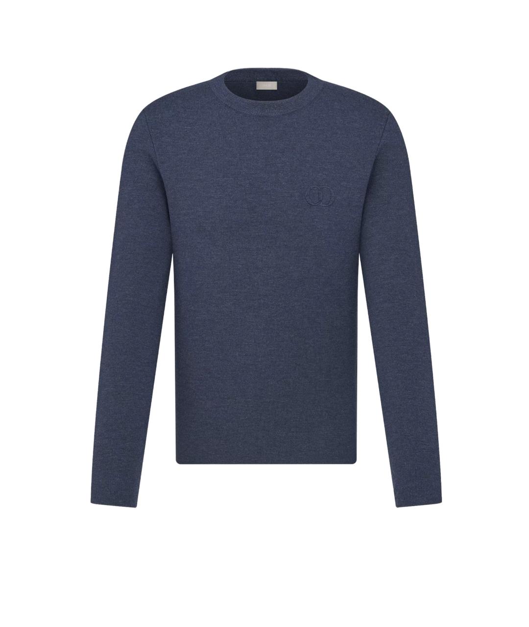 CHRISTIAN DIOR Синий шерстяной джемпер / свитер, фото 1