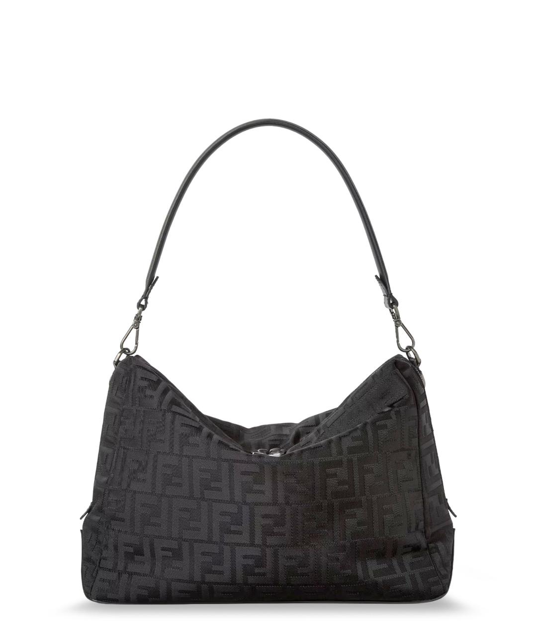 FENDI Черная жаккардовая сумка на плечо, фото 1