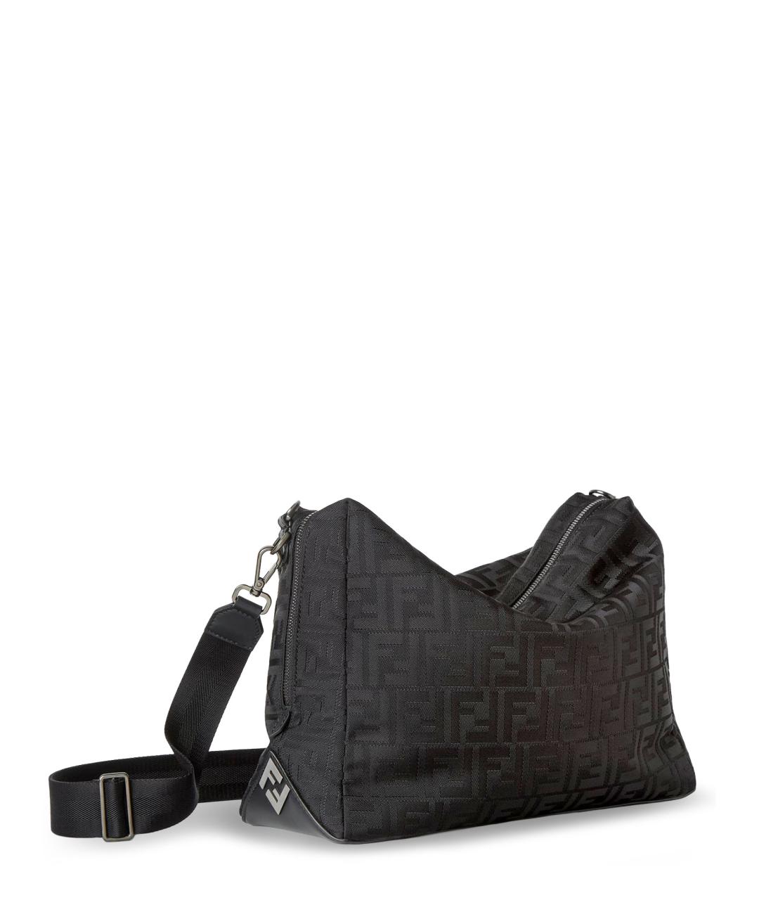 FENDI Черная жаккардовая сумка на плечо, фото 3