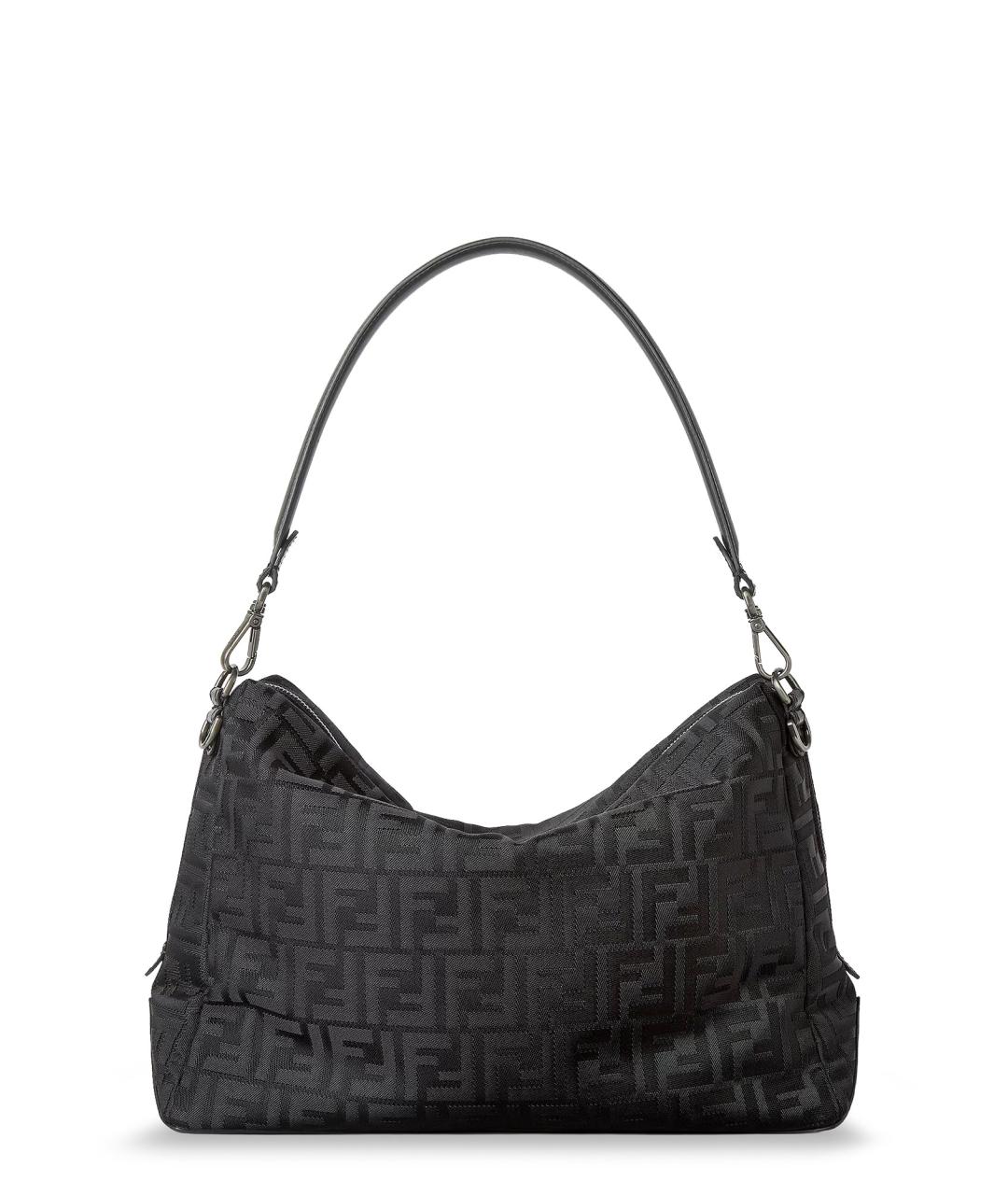 FENDI Черная жаккардовая сумка на плечо, фото 2