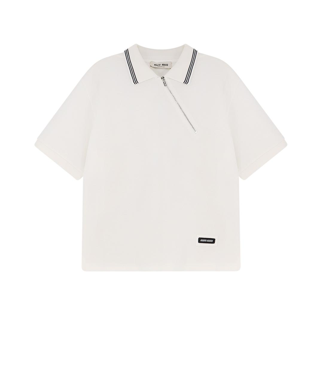 MIU MIU Белая хлопковая футболка, фото 1